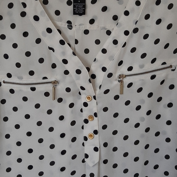 White polka dot formal top - Picture 2 of 6